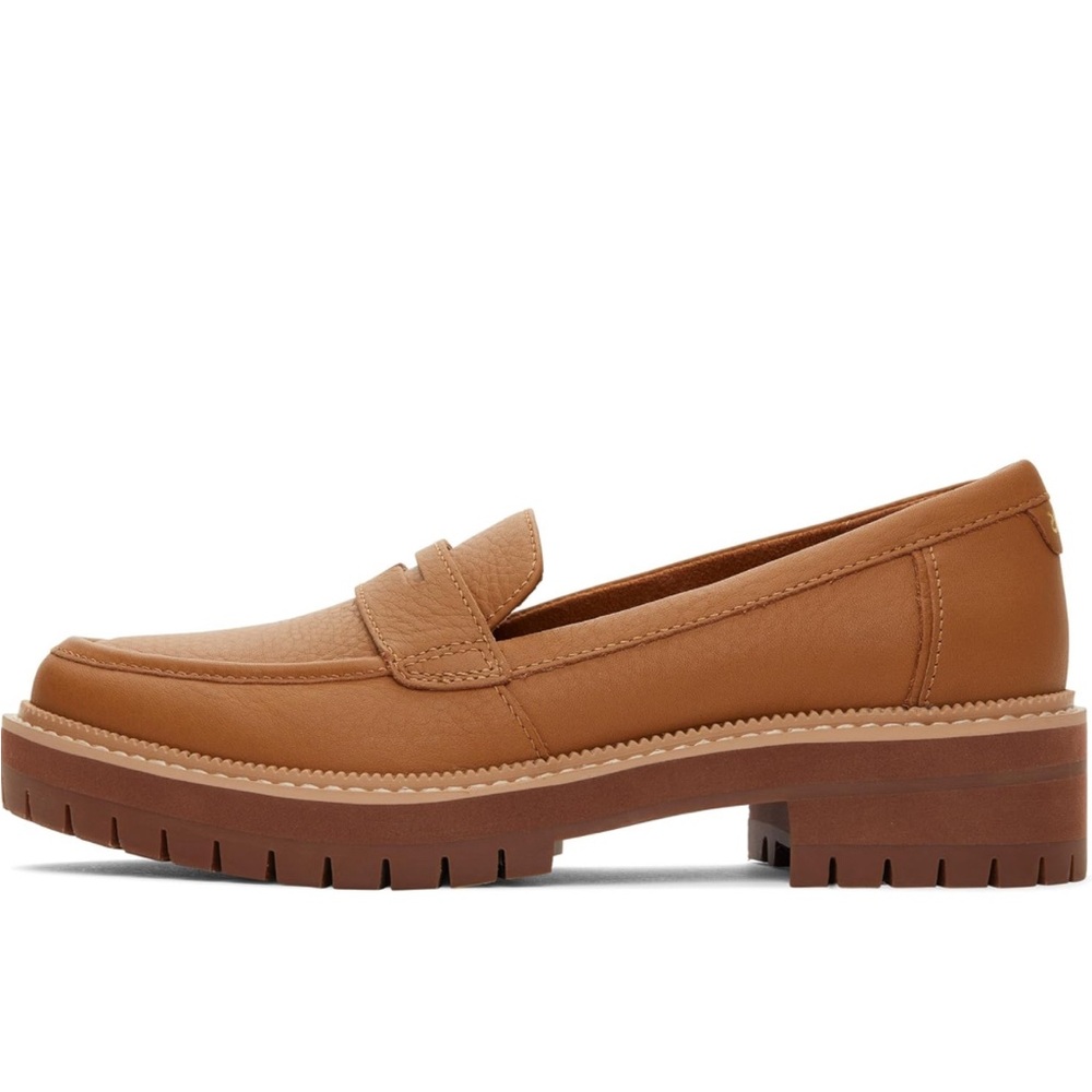 Toms Cara Loafer Tan Leather Size 8.5